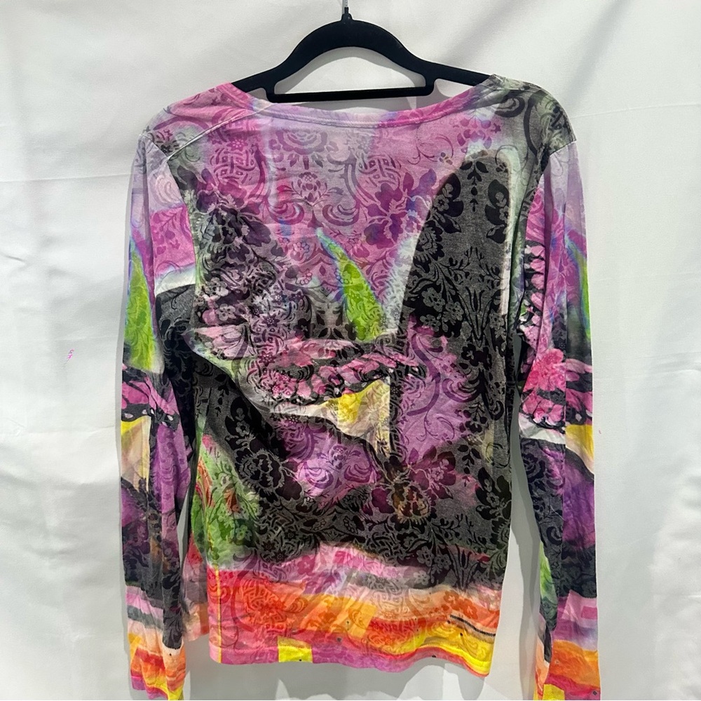 Abstract Mesh Long Sleeve Top - Picture 12 of 12